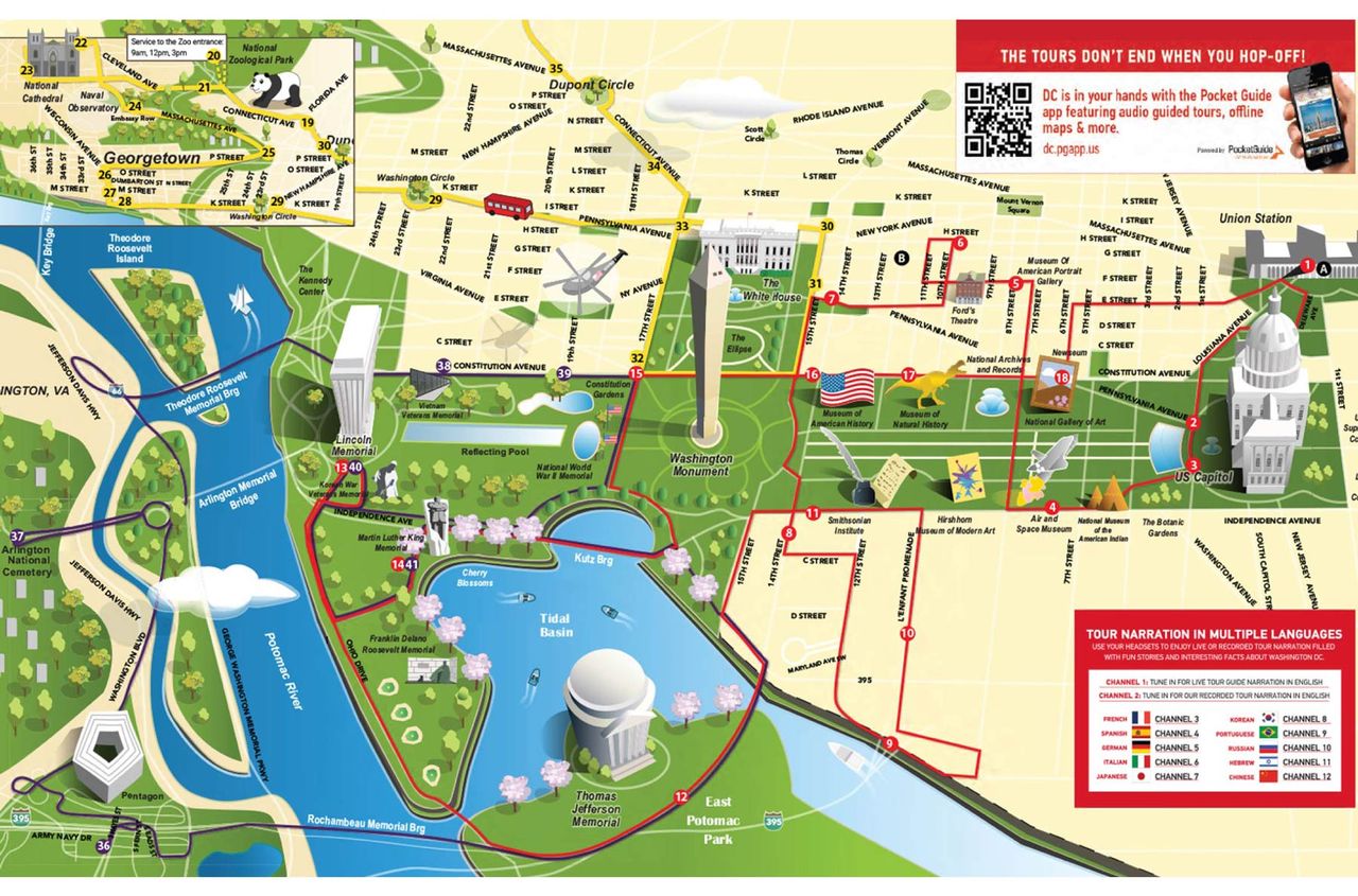 big bus tours washington dc map