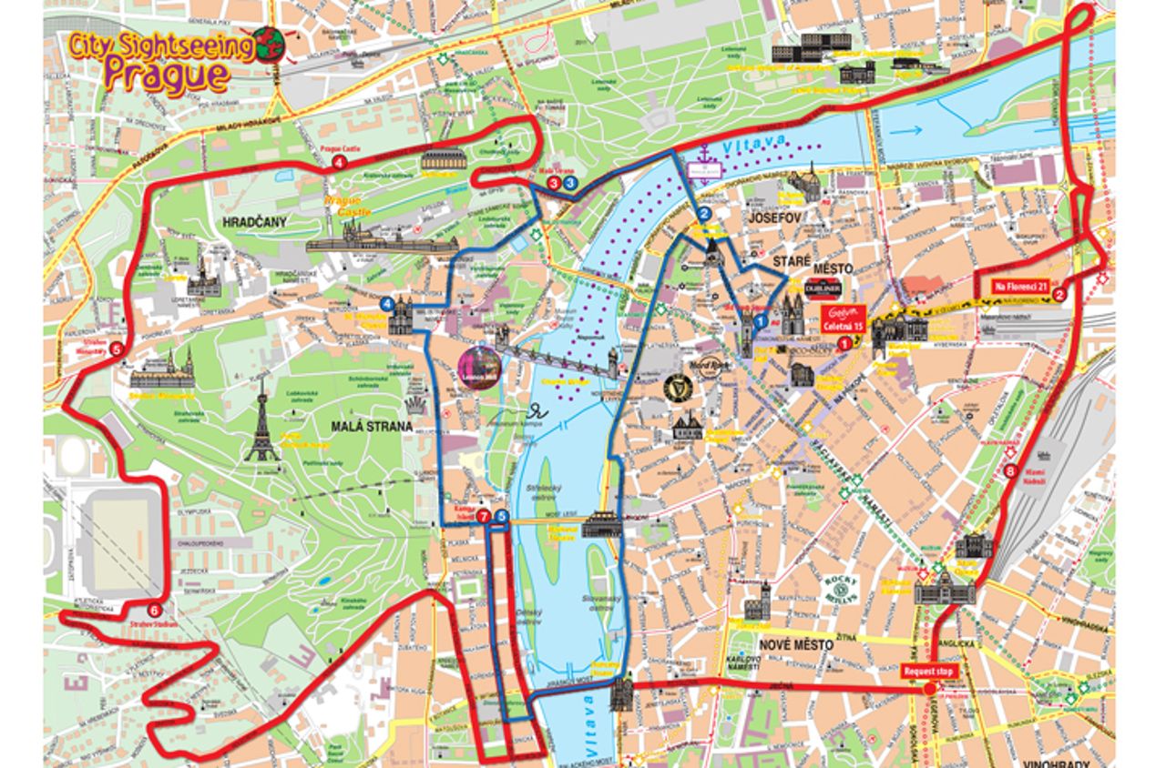 map of tourist attractions in prague