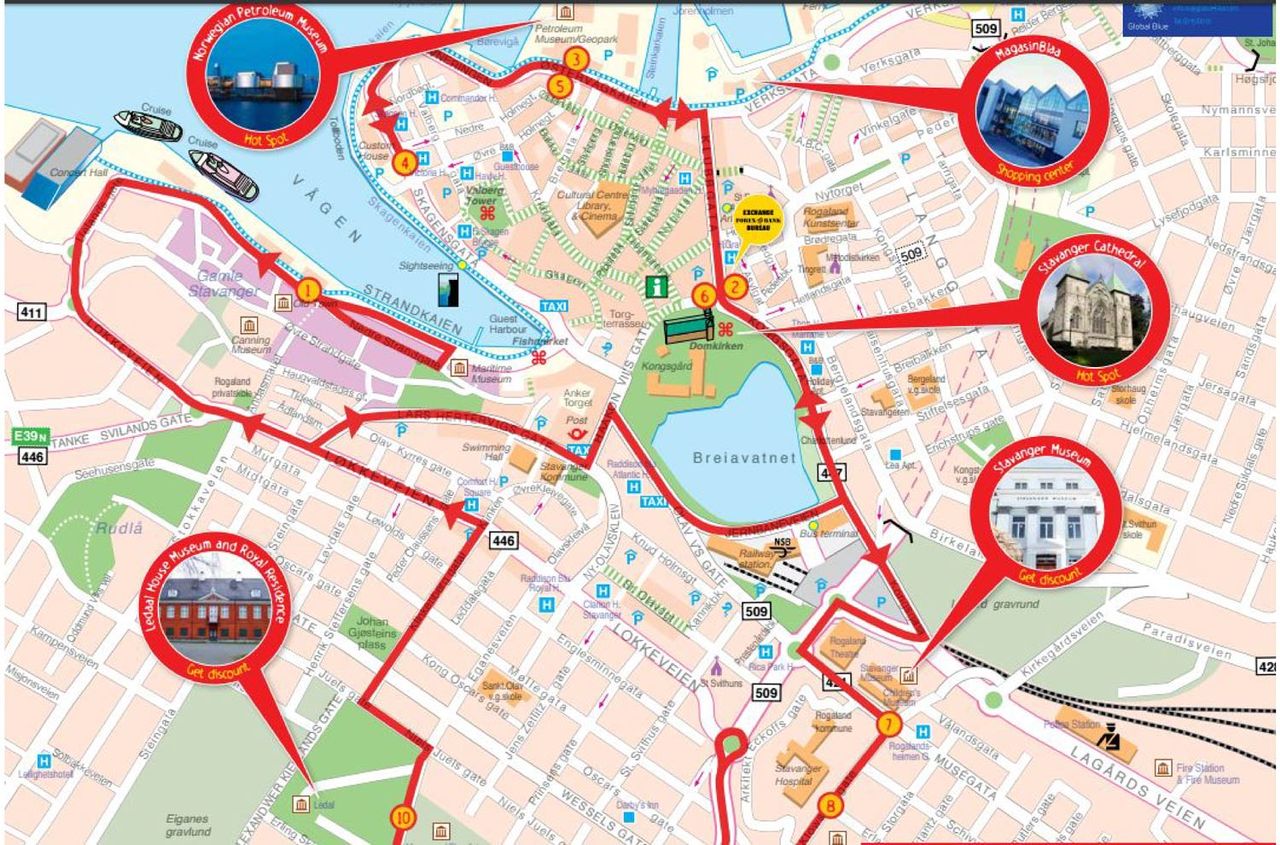 Stavanger Hop On Hop Off Map